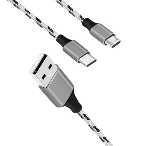 LogiLink USB2.0 кабел, A/M to micro-USB + USB-C, 1.2m - Image 4