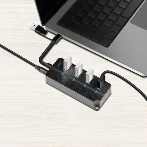 LogiLink USB3.2 Gen1 HUB, 4xUSB-A on/off switch - Image 3