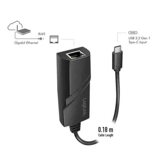 LogiLink USB 3.2 Gen1, USB-C to Gigabit adapter - Image 4