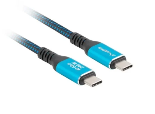 Lanberg Кабел USB-C M/M USB4 1M 240W 8K 60HZ czarno-niebieski - Image 3