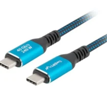 Lanberg Кабел USB-C M/M USB4 1M 240W 8K 60HZ czarno-niebieski