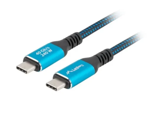 Lanberg Кабел USB-C M/M USB4 1M 240W 8K 60HZ czarno-niebieski