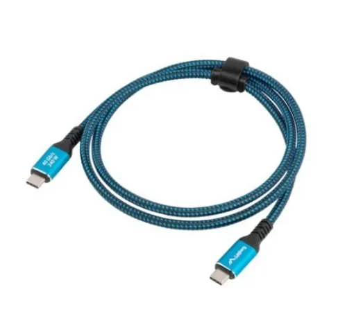 Lanberg Кабел USB-C M/M USB4 1.5M 240W 60HZ czarno-niebieski - Image 2