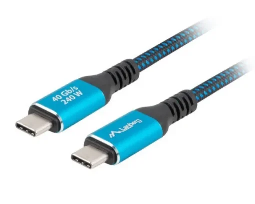 Lanberg Кабел USB-C M/M USB4 2M 240W 8K 60HZ czarno-niebieski