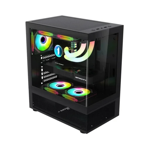 1stPlayer кутия Case ATX - MIKU Mi7-A Black - Reversed fans included - Image 2