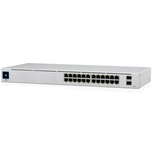 Kомутатор UBIQUITI Standard 24 PoE; (16) GbE PoE+ (8) GbE ports; (2) 1G SFP ports; 95W total PoE availability; Fanless s