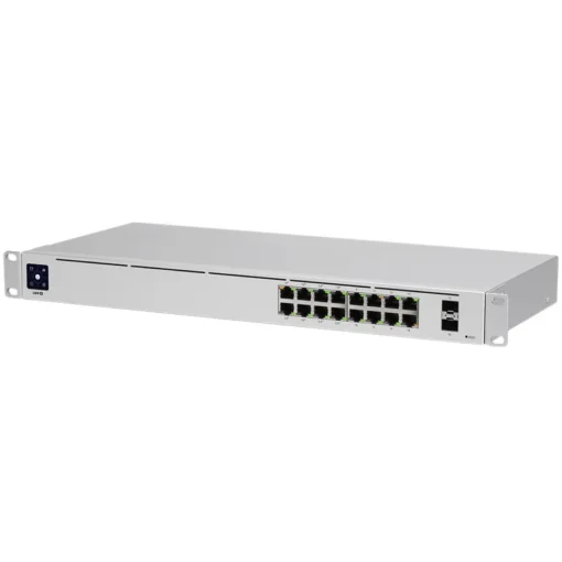 Kомутатор Ubiquiti USW-16-PoE 16-port Layer 2 PoE switch 8 x GbE PoE+ 8 x GbE ports 2 x 1G SFP ports 42W total PoE Power