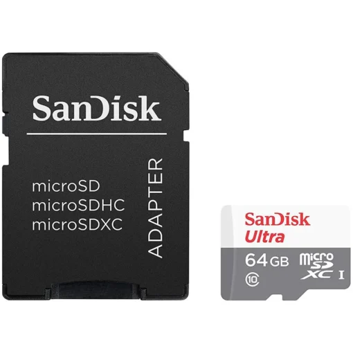 Карта памет SanDisk Ultra microSDXC 64GB + SD Adapter 100MB/s Class 10 UHS-I