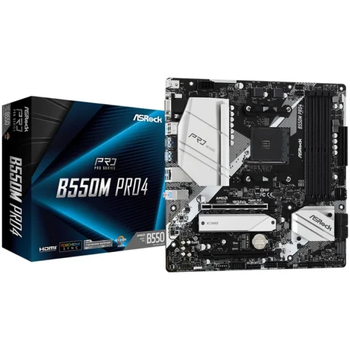 Дънна платка ASROCK Main Board Desktop B550M PRO4 (AM4 4xDDR42xPCIe x162xPCI Ex1 6 SATA3  M.2 DPHDMID-Sub USB 3.2 mATX