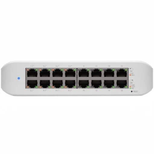 Kомутатор UBIQUITI Lite 16 PoE; (8) GbE PoE+ (8) GbE ports; 45W total PoE availability; Wall