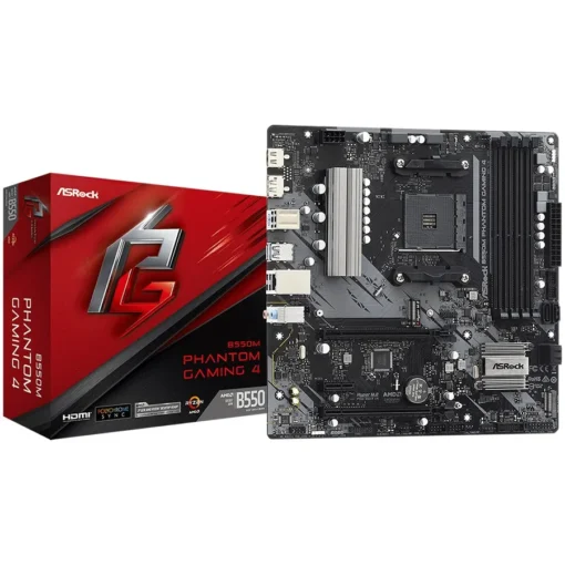 Дънна платка ASROCK Main Board Desktop B550M PHANTOM GAMING 4 (AM4 B550 4xDDR4 1xPCIe 4.0 x16 1xPCI 3.0x16 1xPCIe 3.0x1