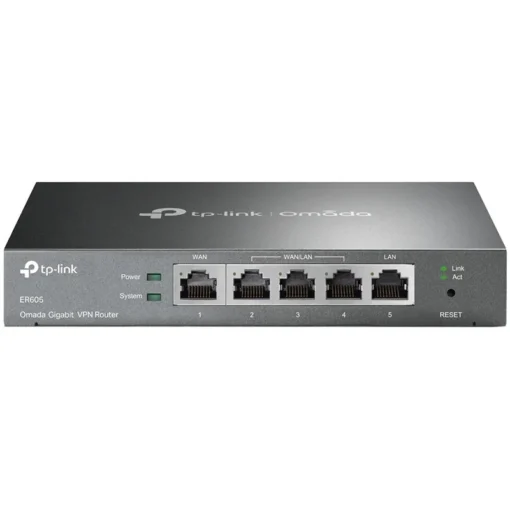 Рутер TP-Link ER605 Omada Gigabit VPN Router 1 x G WAN 1 x G LAN 3 x WAN/LAN 25K Concurrent Sessions 128 MB DRAM SPI 16M