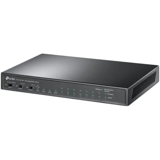 Kомутатор 8-port 10/100Mbps Unmanaged PoE switch with 2 Gigabit RJ45 + 1 Gigabit SFP uplink ports 8 802.3af/at PoE port