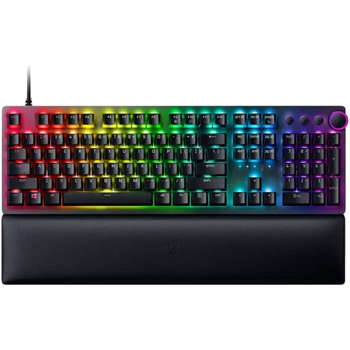 Геймърска клавиатура Razer Huntsman V2 Optical Gaming Keyboard (Linear Red Switch) US Layout Doubleshot PBT Keycaps Soun