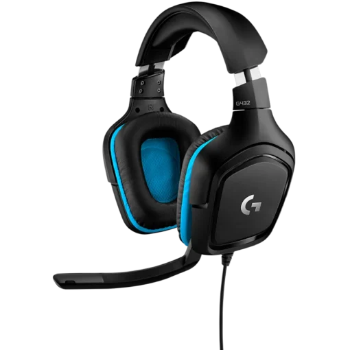 Геймърски слушалки LOGITECH G432 Wired Gaming Headset 7.1 - LEATHERETTE - BLACK/BLUE -