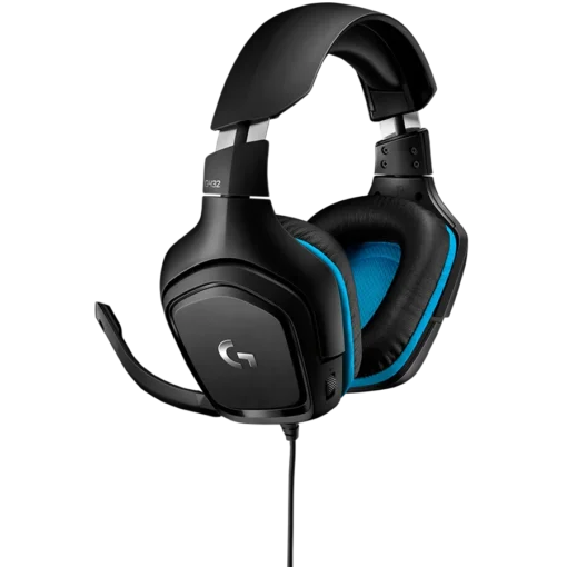 Геймърски слушалки LOGITECH G432 Wired Gaming Headset 7.1 - LEATHERETTE - BLACK/BLUE - USB - Image 14