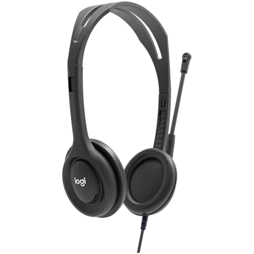 Слушалки LOGITECH H111 Corded Stereo Headset - BLACK - 3.5 MM - Image 2