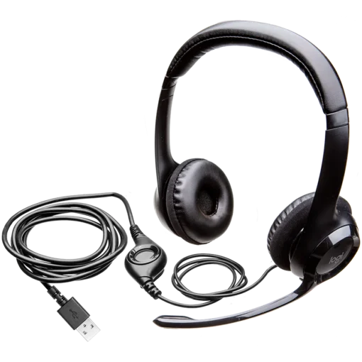 Слушалки LOGITECH H390 Corded Headset - BLACK - USB