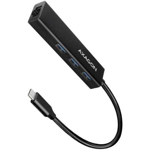 USB хъб HMC-GL3A SUPERSPEED USB-C HUB + GIGABIT LAN