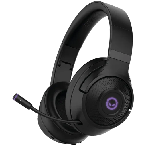 Геймърски слушалки LORGAR Noah 701, gaming headset with microphone, 2.4GHz USB dongle + BT 5.1 Realtek 8763, battery 1000mAh, type-C charging cable 0.8m, audio cable 1.5m, size:195*185*80mm, 0.28kg. Black - Image 7