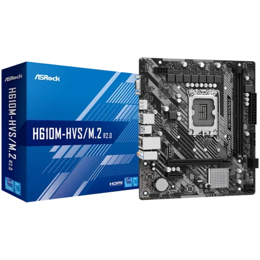 Дънна платка ASROCK MB Desktop H610M-HVS (S1700 2x DDR4 1x PCIe 4.0 x16 1x PCIe 3.0 x1 1x SSD Ultra M.2 PCIe 4x SATA3 6.