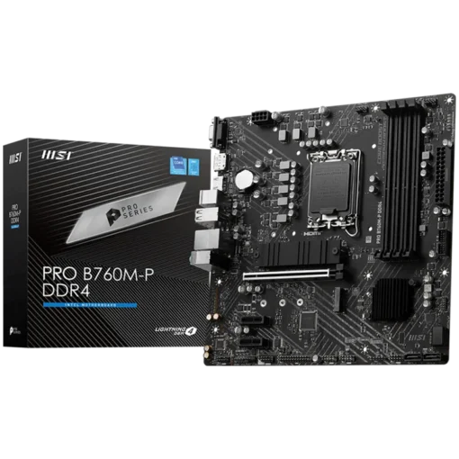 Дънна платка MSI PRO B760M-P DDR4 mATX Socket 1700 Dual Channel DDR4 4800(OC)MHz 1x PCIe x16 slots 2x M.2 slots 1x HDMI