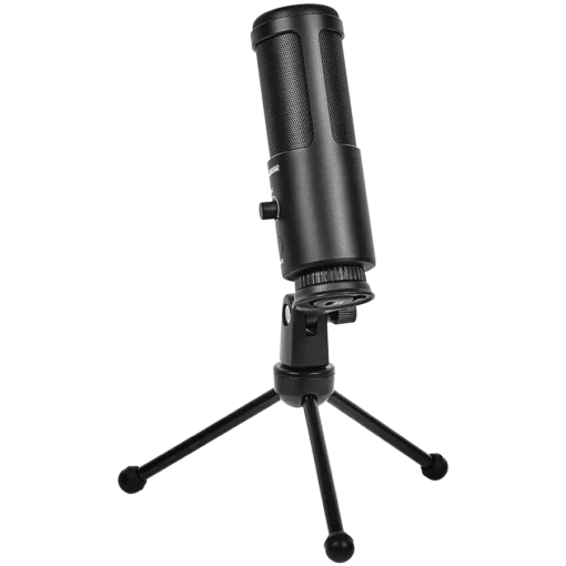 Геймърски микрофон LORGAR Voicer 521, Gaming Microphone, Black, USB condenser mic with Volume Knob, 3.5MM headphonejack, mute button and led indicator, package including 1x F5 Microphone, 1 x 2M type-C USB Cable, 1 xTripod Stand - Image 7