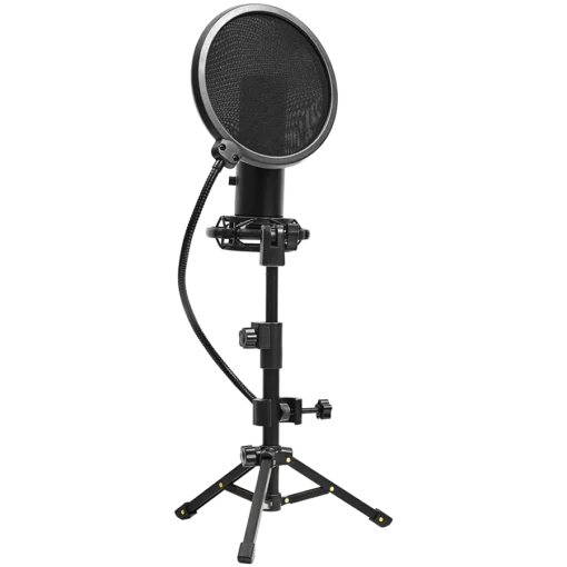 Геймърски микрофон LORGAR Voicer 721 Gaming Microphone Black USB condenser microphone with tripod stand and pop filter i