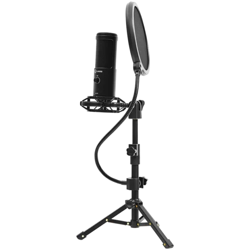 Геймърски микрофон LORGAR Voicer 721, Gaming Microphone, Black, USB condenser microphone with tripod stand and pop filter, including 1 microphone, 1 metal tripod, 1 plastic shock mount, 1 windscreen cap, 2m USB Type C cable, 1 pop filter, 1 tripod mo - Image 7