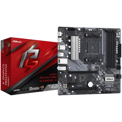 Дънна платка ASROCK MB Desktop A520M Phantom Gaming 4 AM4 4x DDR4 2x PCIe 3.0 x16 1x PCIe 3.0 x1 1x Ultra M.2 4x SATA 3