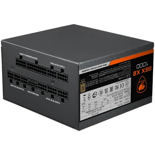 Захранване за компютър COUGAR GEX X2 850, 850W, 80 Plus GOLD, PCIE 5.0, ATX 3.0, Fully Modular Power Supply Unit, Strong Safeguards: OCP, OPP, OVP, UVP, SCP & OTP, 120mm HDB Fan, 100% Japanese Capacitors, Zero Noise Mode, Dimensions: 140x150x86(mm), - Image 11