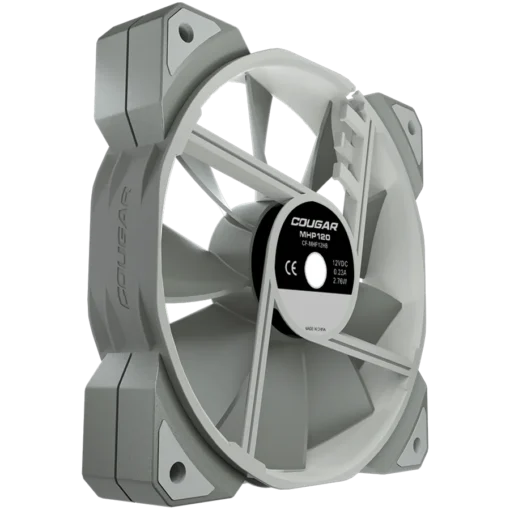 Вентилатор COUGAR MHP 120 White, 120mm 4-pin PWM fan, 600-2000RPM, HDB Bearing, Anti-vibration Dampers, Extension Cable + Low-Noise Adapter, Case + Radiator screws, 82.48 CFM, 4.24mm H20, 34.5 dBA (Max) - Image 14