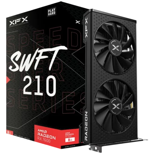 Видео карта XFX SPEEDSTER SWFT210 RADEON RX7600 CORE Gaming Graphics Card with 8GBGDDR6 HDMI 3xDP AMD RDNA™