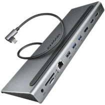 USB хъб Axagon Multiport USB-C 5Gbps TRIPLE 4K DISPLAY hub HMC-4KX3