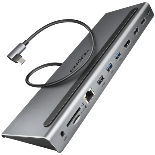 USB хъб Axagon Multiport USB-C 5Gbps TRIPLE 4K DISPLAY hub HMC-4KX3