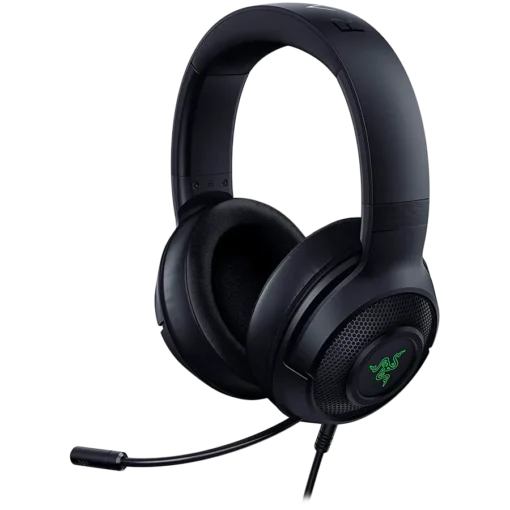 Геймърски слушалки Razer Kraken V3 X USB Gaming Headset HyperClear Cardioid Mic TriForce 40mm Drivers Hybrid fabric and