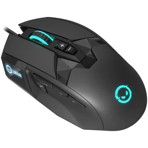 Геймърска мишка LORGAR Stricter 579, gaming mouse, 9 programmable buttons, Pixart PMW3336 sensor, DPI up to 12 000, 50 million clicks buttons lifespan, 2 switches, built-in display, 1.8m USB soft silicone cable, Matt UV coating with glossy parts and - Image 12