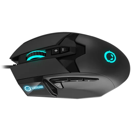 Геймърска мишка LORGAR Stricter 579, gaming mouse, 9 programmable buttons, Pixart PMW3336 sensor, DPI up to 12 000, 50 million clicks buttons lifespan, 2 switches, built-in display, 1.8m USB soft silicone cable, Matt UV coating with glossy parts and - Image 13