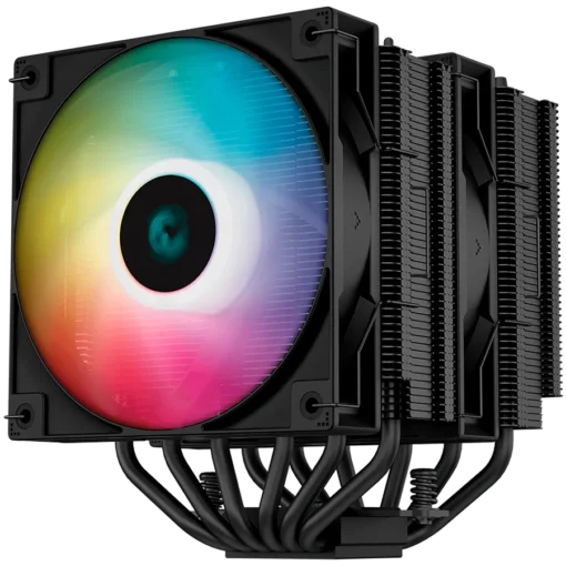 Охладител за процесор Охладител DeepCool AG620 BK ARGB, CPU Air Cooler, 2x120mm ARGB PWM Fan, TDP 260W, 6 Heatpipes, LGA2066/2011-v3/2011/1700/1200/115x, AMD AM5/AM4, 129x136x157 mm(LxWxH), 2Y, R-AG620-BKANMN-G-2 - Image 14