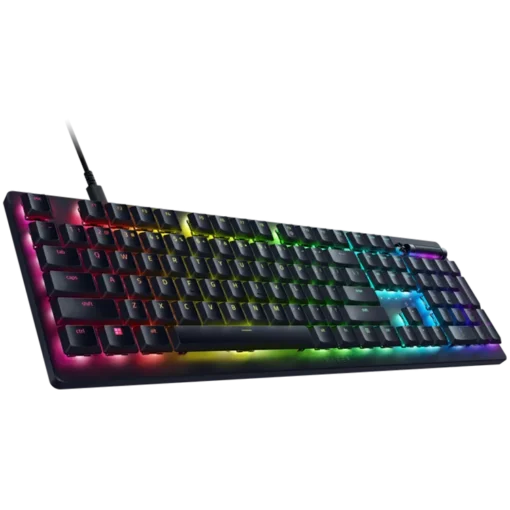 Геймърска клавиатура Razer DeathStalker V2 Gaming Keyboard, Red Switch, US Layout, Low-Profile Optical Switches (Linear), Ultra-Slim Casing with Durable Aluminum Top Plate, Laser-Etched Keycaps with Razer HyperGuard Coating, Wired - Detachable braide - Image 8