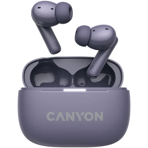 Bluetooth слушалки CANYON headset OnGo TWS-10 ANC+ENC Purple