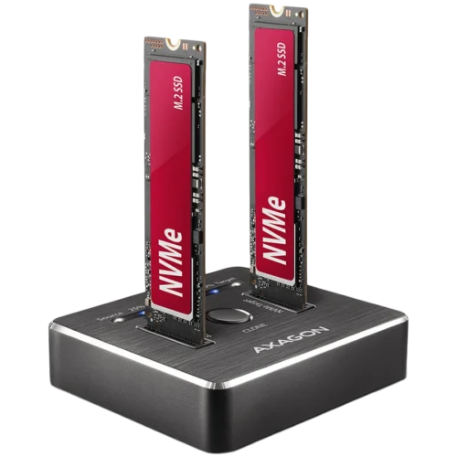 Докинг станция за твърд диск AXAGON ADSA-M2C DUAL NVMe CLONE MASTER DOCK SuperSpeed USB-C 10 Gbps docking
