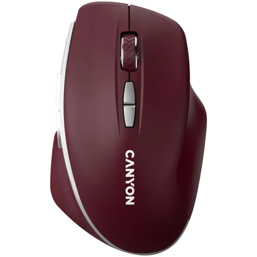 Безжична мишка CANYON mouse MW-21 BlueLED 7buttons Wireless Burgundy Red