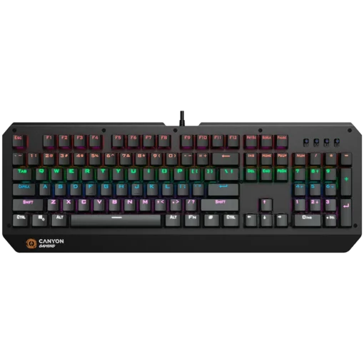 Геймърска клавиатура CANYON keyboard Hazard GK-6 RGB US Wired Black