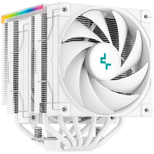 Охладител за процесор Охладител DeepCool AG620 Digital WH CPU Air Cooler White 2x120mm ARGB PWM Fan TDP 260W 6 Heatpipes