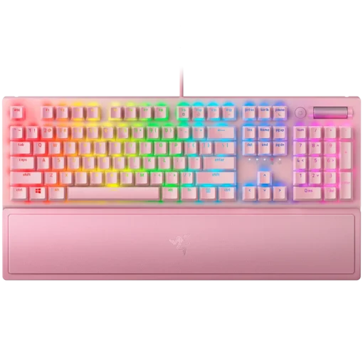 Геймърска клавиатура BlackWidow V3 (Green Switch) - US Layout - Quartz (pink) Tactile and Clicky Full size Razer Chroma™