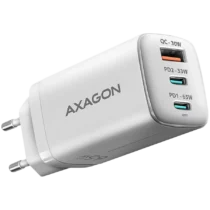 Зарядно за мобилен телефон AXAGON ACU-DPQ65W GaN Wall charger 3x port (USB + dual USB-C) PD3.0/QC4+/PPS/Apple 65W