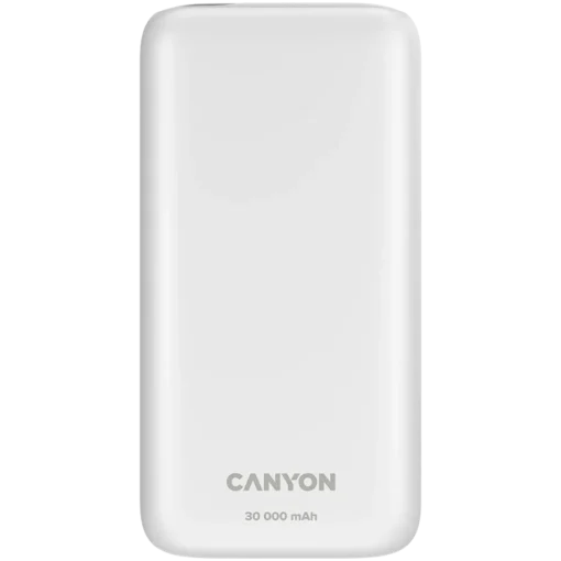 Външна батерия CANYON power bank PB-301 LED 30000 mAh PD 20W QC 3.0 White