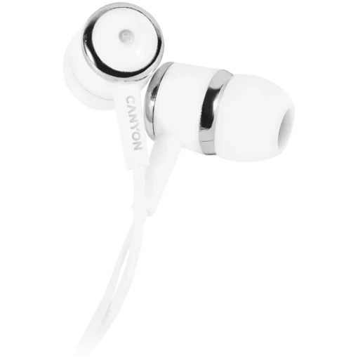 Слушалки CANYON Stereo earphones with microphone White