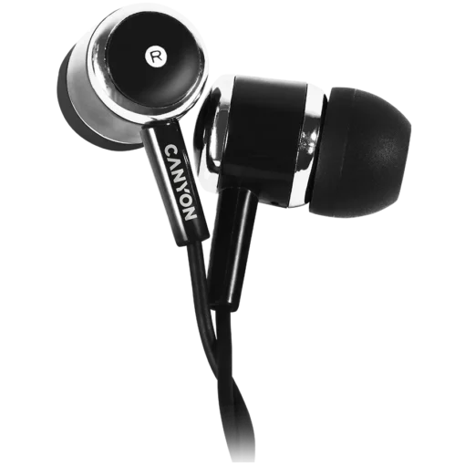 Слушалки CANYON Stereo earphones with microphone Black